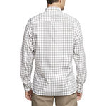 Van Heusen Essential Stain Shield Mens Slim Fit Long Sleeve Plaid Button-Down Shirt