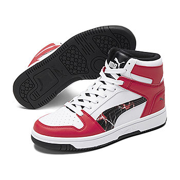 betreuren Encyclopedie B olie Puma Rebound Layup Heat Lightning Big Boys Basketball Shoes, Color: White  Red Black - JCPenney