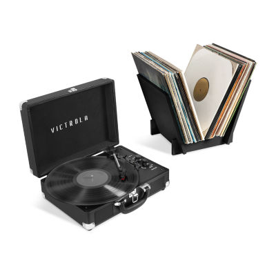 Victrola Journey+ Bluetooth Suitcase Record Player with Matching Stand