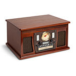 Victrola VTA-600B Wooden 8-in-1 Nostalgic Record Player with Bluetooth and USB Encoding