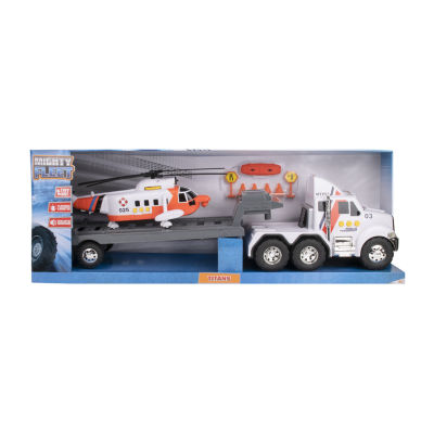 Funrise Inc. Mighty Fleet Titans Flatbed Truck With Helicopter