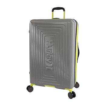 Hurley Suki Hardside Spinner Luggage Light Gray Neon 29 inch