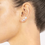Silver Treasures 3 Pair Cultured Freshwater Pearl Ball Earring Set
