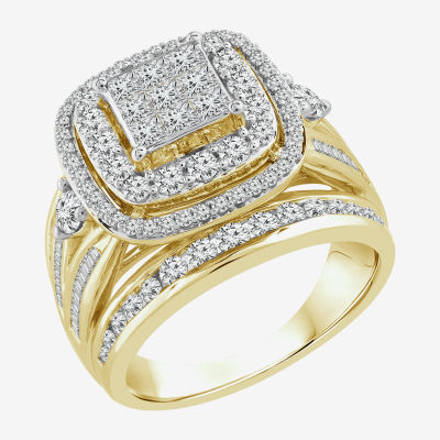 Womens CT. T.W. Natural White Diamond 10K Gold Engagement Ring