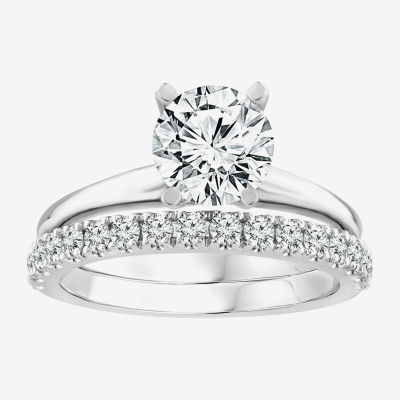 (H-I / SI2-I1) Womens 2 1/2 CT. T.W. Lab Grown White Diamond 10K or 14K Gold Round Solitaire Bridal Set
