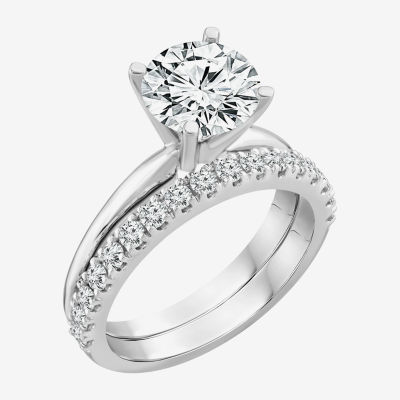 (H-I / SI2-I1) Womens 2 1/2 CT. T.W. Lab Grown White Diamond 10K or 14K Gold Round Solitaire Bridal Set