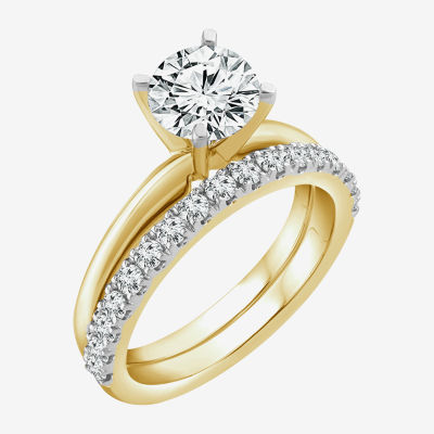 2  CT. T.W. Lab-Grown (F / VS2) Diamond Round Solitaire Bridal Set in 10K or 14K Gold