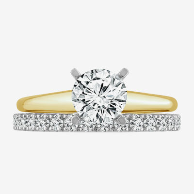2  CT. T.W. Lab-Grown (F / VS2) Diamond Round Solitaire Bridal Set in 10K or 14K Gold