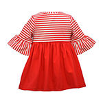 Bonnie Jean Toddler Girls 3/4 Sleeve Bell Sleeve Empire Waist Dress