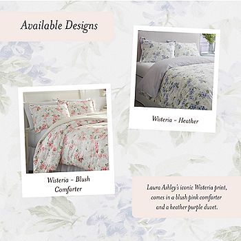 Laura Ashley- Queen Comforter Set, Cotton Reversible Bedding Set