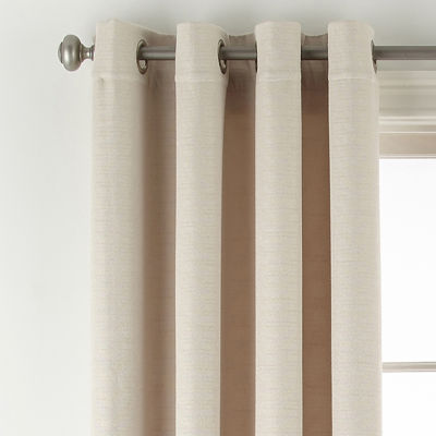 Linden Street Gwen Basketweave Light-Filtering Grommet Top Single Curtain Panel