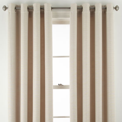 Linden Street Gwen Basketweave Light-Filtering Grommet Top Single Curtain Panel