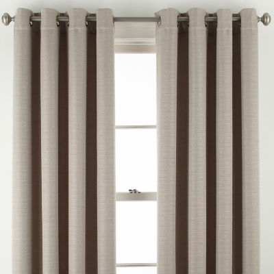 Linden Street Gwen Basketweave Grommet Top Light-Filtering Single Curtain Panel