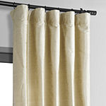 Exclusive Fabrics & Furnishing Textured 100% Dupioni Silk Energy Saving Light-Filtering Rod Pocket Single Curtain Panel