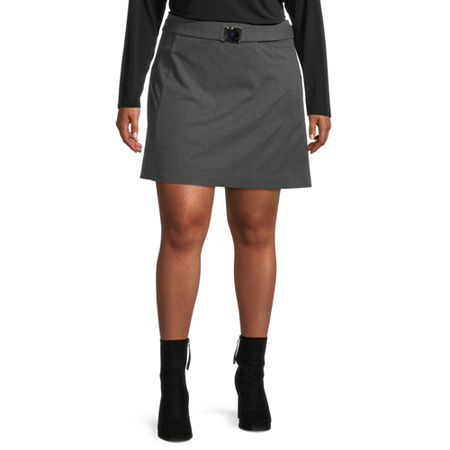Worthington Womens A-Line Skirt-Plus, 0x, Gray