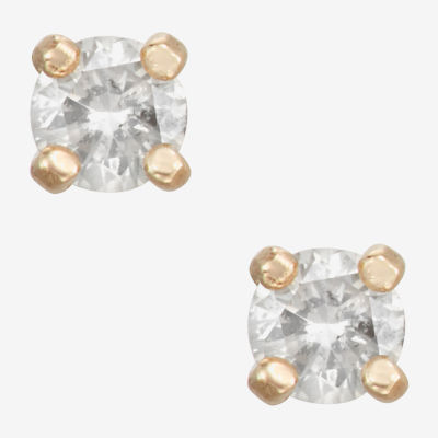 1/10 CT. T.W. Natural White Diamond 14K Gold 2.5mm Round Stud Earrings