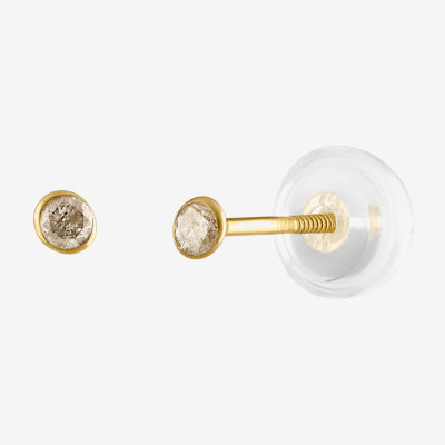 Diamond Accent Natural White Diamond 14K Gold 2mm Round Stud Earrings