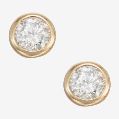 1/10 CT. T.W. Mined White Diamond 14K Gold 3.5mm Round Stud Earrings