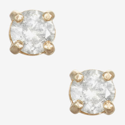 1/ CT. T.W. Natural White Diamond 14K Gold 3mm Round Stud Earrings