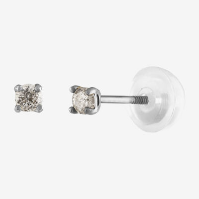 1/10 CT. T.W. Natural White Diamond 14K White Gold 2.5mm Round Stud Earrings