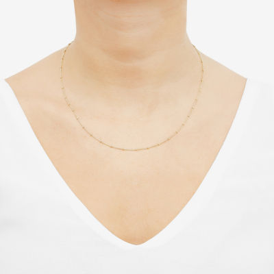 14K Gold 18 Inch Solid Curb Chain Necklace - JCPenney