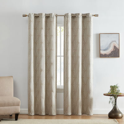 Elrene Home Fashions Palmetto Energy Saving Blackout Grommet Top Set of 2 Curtain Panel