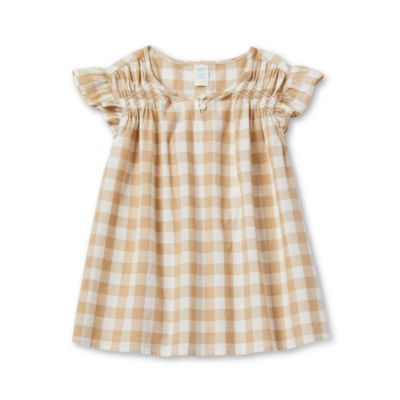 Thereabouts Little & Big Girls Split Crew Neck Short Sleeve Blouse