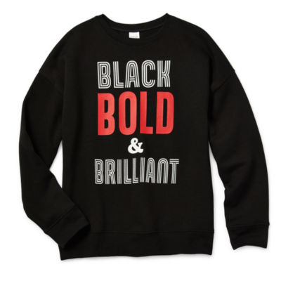 Hope & Wonder Black History Month Kids Long Sleeve 'Black Bold Brilliant' Sweatshirt