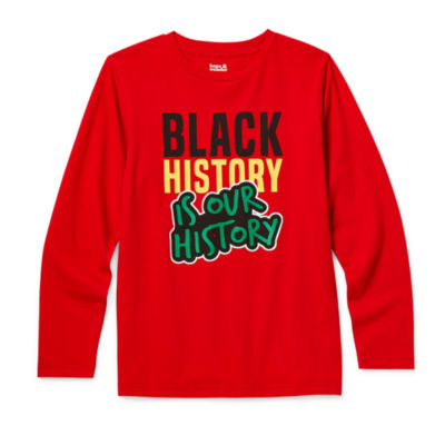 Hope & Wonder Black History Month Big Little Kids Long Sleeve 'Black Is Our History' Graphic T-Shirt