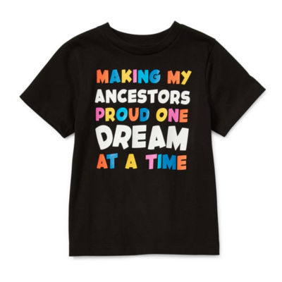 Hope & Wonder Black History Month Toddler Short Sleeve 'Making My Ancestors Proud' Graphic T-Shirt