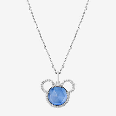 Disney Jewels Collection Womens 1/8 CT. T.W. Gemstone Sterling Silver Mickey Mouse Pendant Necklace