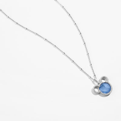 Disney Jewels Collection Womens 1/8 CT. T.W. Gemstone Sterling Silver Mickey Mouse Pendant Necklace