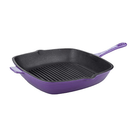 BergHOFF Neo Cast Iron Grill Pan And Bacon/Steak Press Set, One Size, Purple