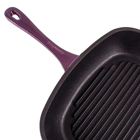 BergHOFF Neo Cast Iron Grill Pan And Slotted Steak Press Set, One Size, Purple