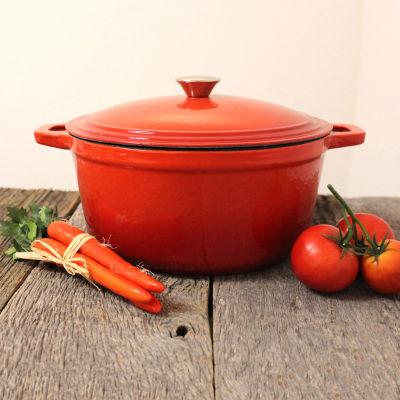 BergHOFF Neo 4Pc Cast Iron Set: 3qt. Covered Dutch Oven & 7qt. Covered  Stockpot, Pink