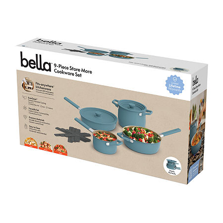 Bella StoreMore Fits-anywhere Ceramic 9-pc. Cookware Set, One Size, Blue