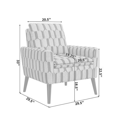 Allyson Mid-Century Modern Small Space Accent Armchair Pastel Floral