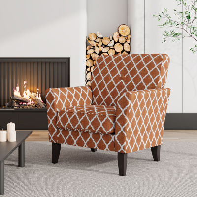Alex Transitional Flared Arm Accent Chair in Trellis Fabric - JCPenney