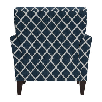 Alex Transitional Flared Arm Accent Chair Trellis Fabric