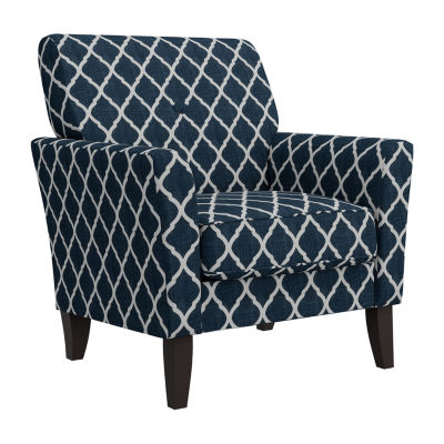 Alex Transitional Flared Arm Accent Chair Trellis Fabric