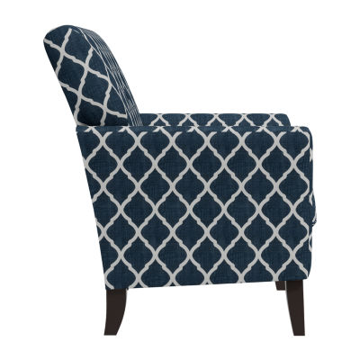 Alex Transitional Flared Arm Accent Chair Trellis Fabric