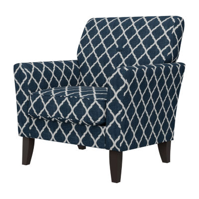 Alex Transitional Flared Arm Accent Chair Trellis Fabric