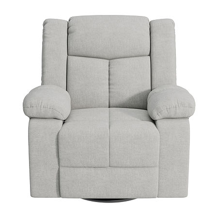 ProLounger Traditional Swivel Glider Recliner In Plush Velvet, One Size, Gray