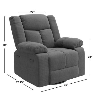 ProLounger Traditional Swivel Glider Recliner Plush Velvet