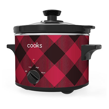 Cooks 1.5-Quart Buffalo Check Slow Cooker, One Size, Red