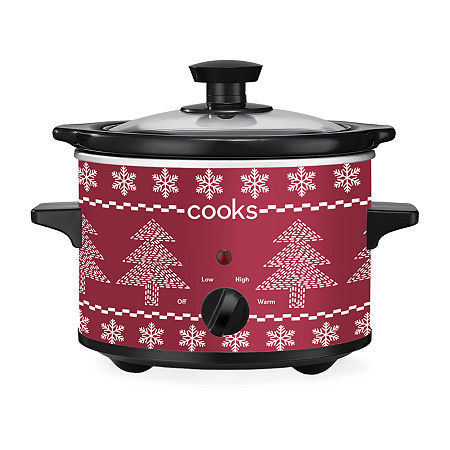 Cooks 1.5-Quart Fair Isle Slow Cooker, One Size, Red