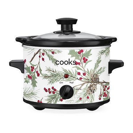 Cooks 1.5-Quart Holly Berry Slow Cooker, One Size, White