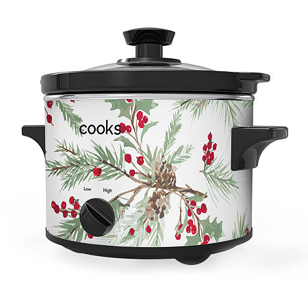 Cooks 1.5-Quart Holly Berry Slow Cooker, One Size, White