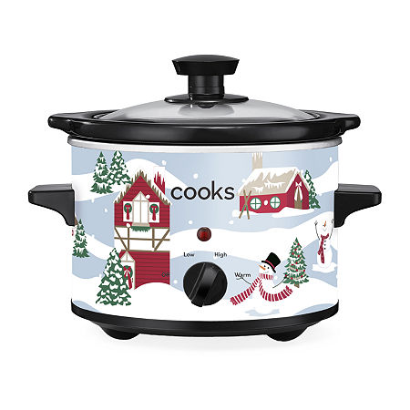 Cooks 1.5-Quart Village Ski Scene Slow Cooker, One Size, Blue