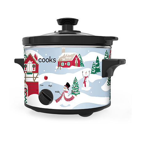 Cooks 1.5-Quart Village Ski Scene Slow Cooker, One Size, Blue